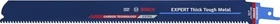 Bosch Professional EXPERT S1255CHC Thick Tough Metal Carbide Säbelsägeblatt, 300x1.25mm, 10 Stück
