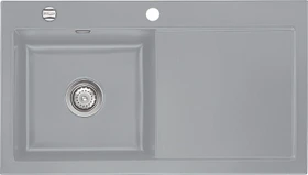systemceram Mera 90 F Einbau Becken links mit Ablauffernbedienung titan