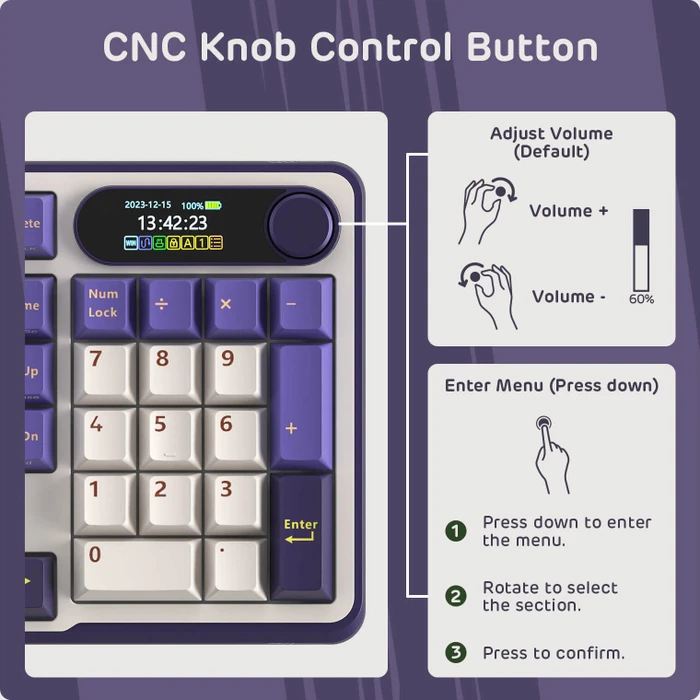 RK Royal Kludge S98, Lavendel Lila, 96%, hot-swap, RK Tactile Beige, USB/Bluetooth, US