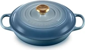 Le Creuset Gourmet-Profitopf Bräter aus Gusseisen rund 26cm 2.2l chambray