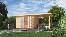 Weka 321 B 529x250cm Gerätehaus inkl. Anbau natur