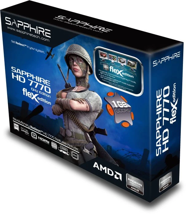 Sapphire Radeon HD 7770 GHz Edition FleX, 1GB GDDR5, 2x DVI, HDMI, DP, lite retail