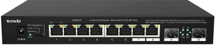 Tenda TEM2000 Desktop 2.5G Switch, 8x RJ-45, 2x SFP