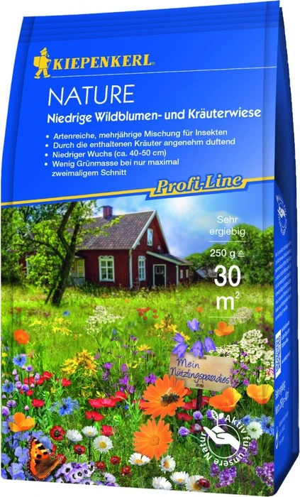 Kiepenkerl Profi-Line Nature Niedrige Wildblumen- und Kräuterwiese Saatgut, 250g