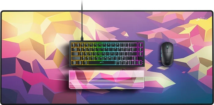 Cherry Xtrfy WR5 Litus Pink Compact Wrist Rest, transparent/violett/orange/rosa