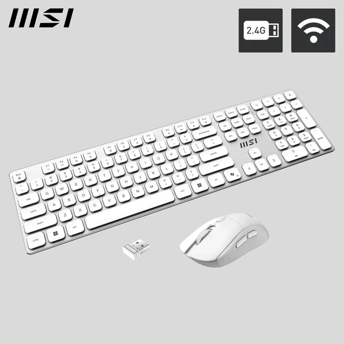 MSI Forge K210 W Wireless Combo weiß, USB, UK