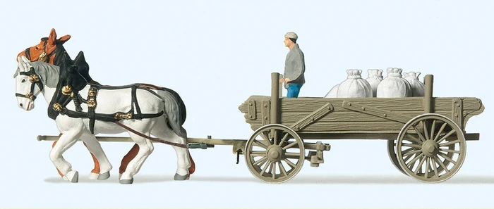 Preiser Bauernwagen mit Mehlsäcken
