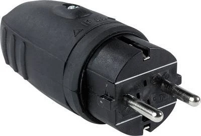 as-Schwabe Gummistecker für den Außenbereich (IP44) schwarz