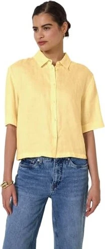Street One Studio Leinen Hemd kurzarm blend yellow (Damen)