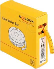 DeLOCK Kabelmarker Box, Nummer 0, gelb, 500 Stück