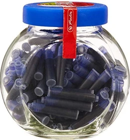 Herlitz Universal Standard-Tintenpatrone blau, 100er-Pack, Glas