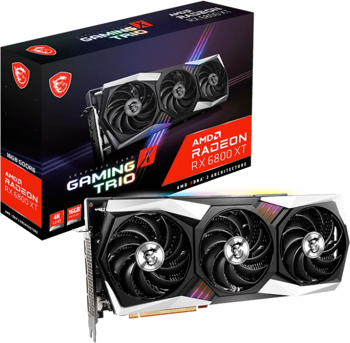 MSI Radeon RX 6800 XT Gaming X Trio 16G, 16GB GDDR6, HDMI, 3x DP