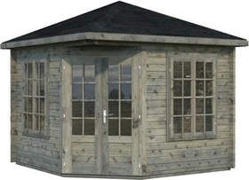 Palmako Melanie 9.9m² Gartenhaus grau tauchgrundiert