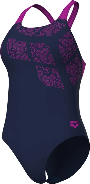 Arena Kikko Badeanzug navy/very fuchsia (Damen)
