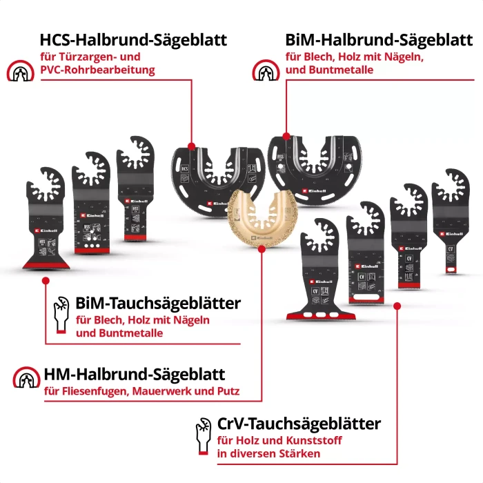 Einhell XXL-Case Zubehörset für Multifunktionswerkzeug inkl. Koffer, 70-tlg.