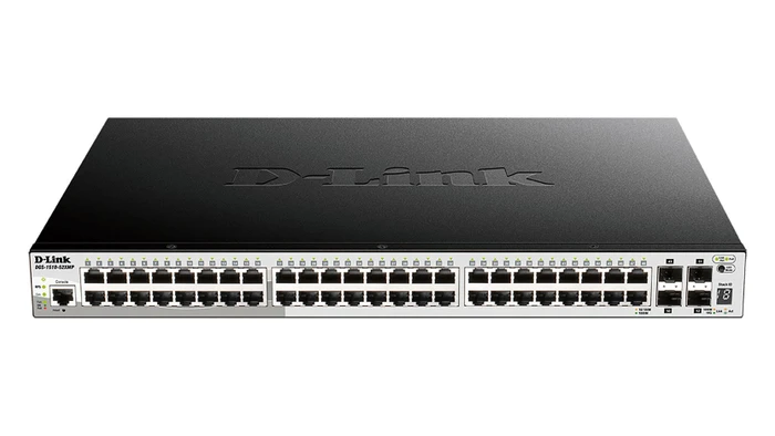 D-Link DGS-1510 Rackmount Gigabit Smart Switch, 48x RJ-45, 4x SFP+, 370W PoE+