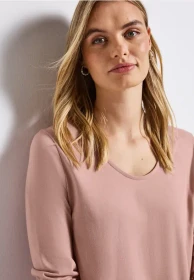 Street One Unifarbe Sweatshirt faded rose (Damen)