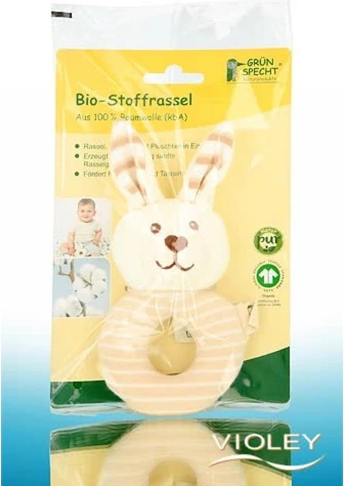 Grünspecht Bio-Stoffrassel Hase (619-00)