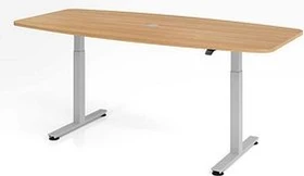 Hammerbacher Ergonomic Aktiv XMST22/E/S elektrisch höhenverstellbarer Konferenztisch 220x103cm Eiche/silber