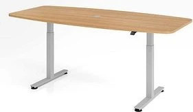 Hammerbacher Ergonomic Aktiv XMST22/E/S elektrisch höhenverstellbarer Konferenztisch 220x103cm Eiche/silber
