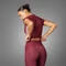 adidas Hyperglam Rib Funktionsshirt kurzarm shadow red (Damen) Vorschaubild