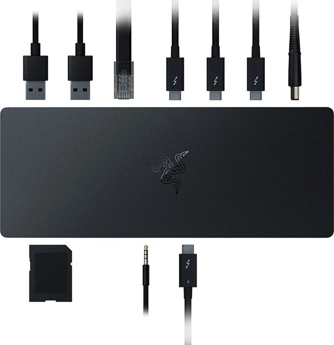 Razer Thunderbolt 4 Dock Chroma, schwarz, UK, Thunderbolt 4 [Buchse]