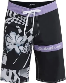 Quiksilver Surfsilk Straight 20" Badeshorts black/block momentum (Herren)
