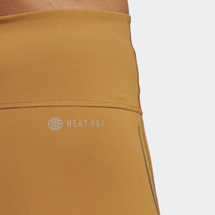 adidas Tailored HIIT Luxe Training Hose lang bronze strata (Damen)