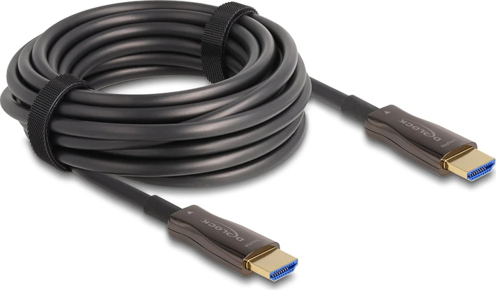 DeLOCK AOC Ultra High Speed HDMI 2.1 Kabel 48Gbps 8K 60Hz mit Metallarmierung schwarz, 10m