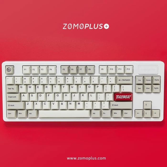 Zomoplus Keycap BAZINGA!, Aluminium, rot/silber, 1 Taste, ANSI-US