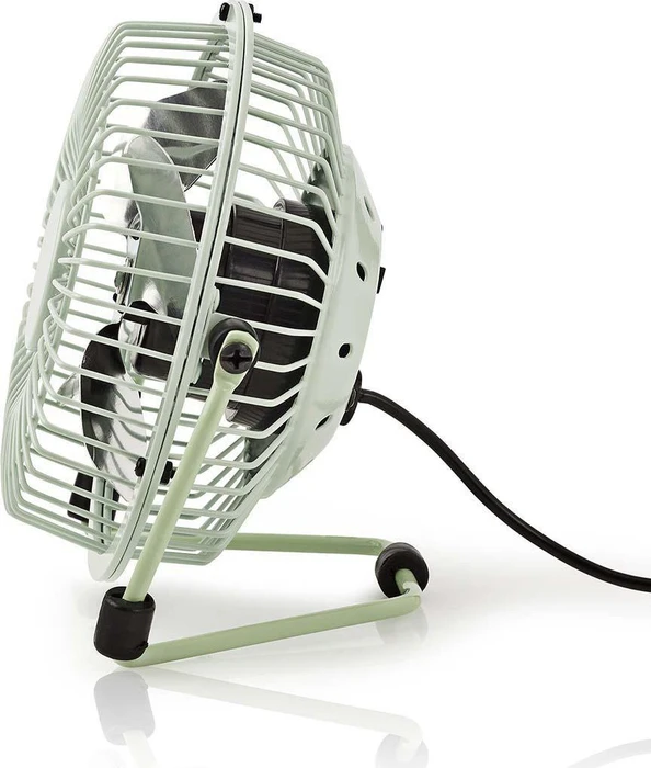 Nedis FNDK1GR10USB Mini Tischventilator aus Metall 10cm grün