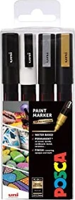 Uni-Ball POSCA PC-3M Acrylmarker Mono sortiert, 4er-Set