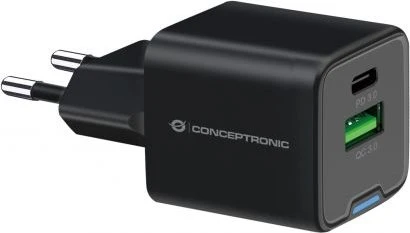 Conceptronic 2-Port 20W GaN USB-PD-Ladegerät schwarz