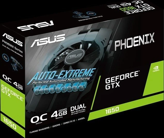 ASUS Phoenix GeForce GTX 1650 OC, PH-GTX1650-O4G, 4GB GDDR5, DVI, HDMI, DP
