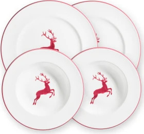 Gmundner Keramik Bordeauxroter Hirsch Dinner für 2 Gourmet Tafelservice, 4-tlg.