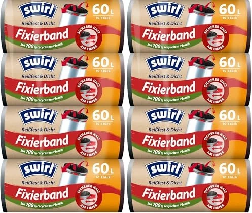 Swirl Reißfest & Dicht Müllbeutel 60l, 40 Stück