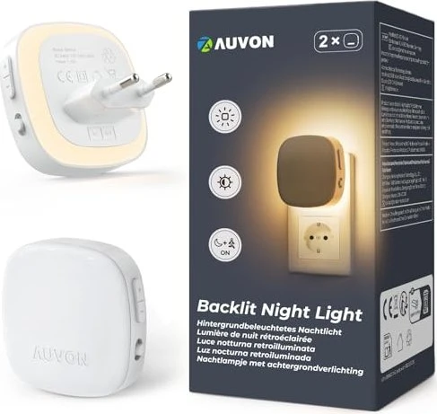 Auvon Steckdosenlicht LED-Nachtlicht, 2 Stück