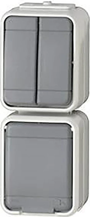 Schneider Electric ELSO Serienschalter/Steckdose senkrecht, basaltgrau (448529)