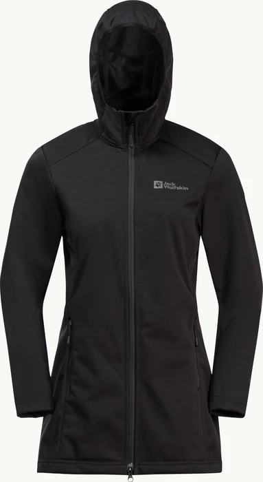 Jack Wolfskin Windhain Funktionsmantel schwarz (Damen)