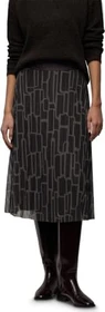 Street One Mesh Plissee Rock mit Print Rock darkest brown (Damen)