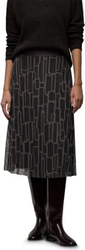 Street One Mesh Plissee Rock mit Print Rock darkest brown (Damen)