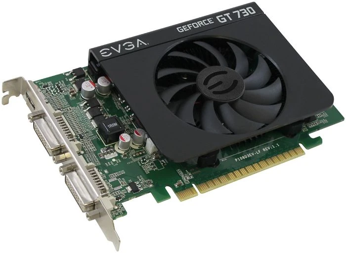 EVGA GeForce GT 730, 2GB DDR3, 2x DVI, Mini HDMI