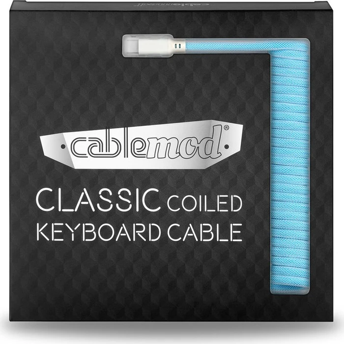 CableMod Classic Coiled Keyboard Cable USB Micro-B auf USB-A, Tastaturkabel (Spiral-Textilkabel), 1.5m, Blueberry Cheesecake