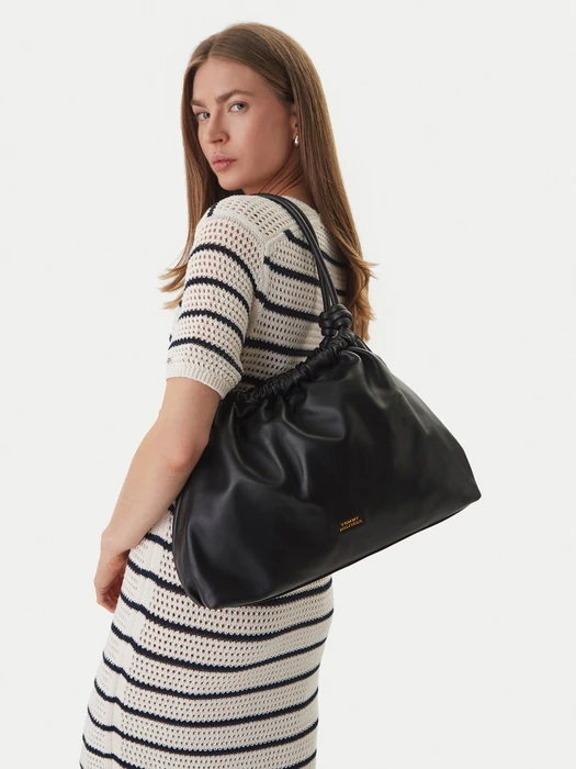 Tommy Hilfiger Hobo Soft Leather Schultertasche schwarz
