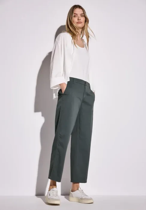 Street One Straight Leg Chino Hose marshy green (Damen)