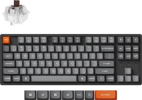 Keychron K8 Max, TKL, schwarz/grau, LEDs RGB, hot-swap, Keychron Super BROWN, USB/Bluetooth, US (K8M-J3-US)