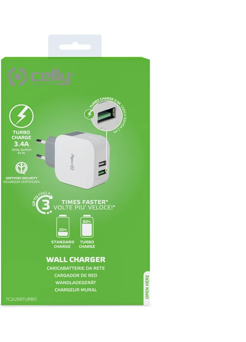 Celly Turbo Wall Charger 3.4A weiß