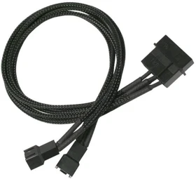 Nanoxia Molex auf 3-Pin Adapter, sleeved, 30cm, schwarz