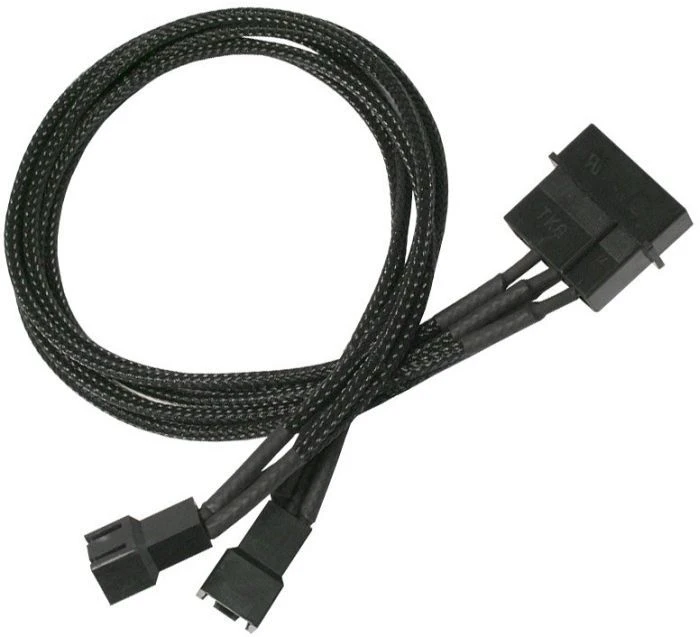 Nanoxia Molex auf 3-Pin Adapter, sleeved, 30cm, schwarz