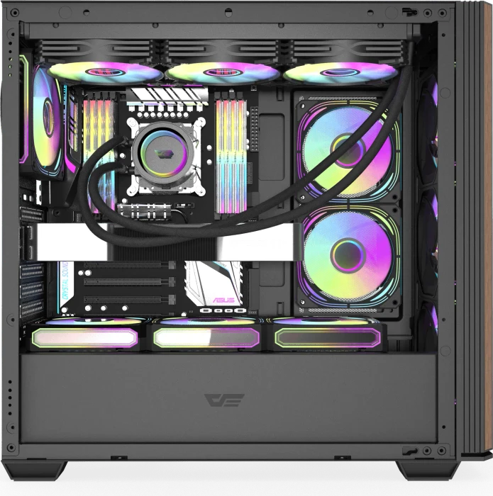 DarkFlash DS900WS Black, USB-C, Glasfenster